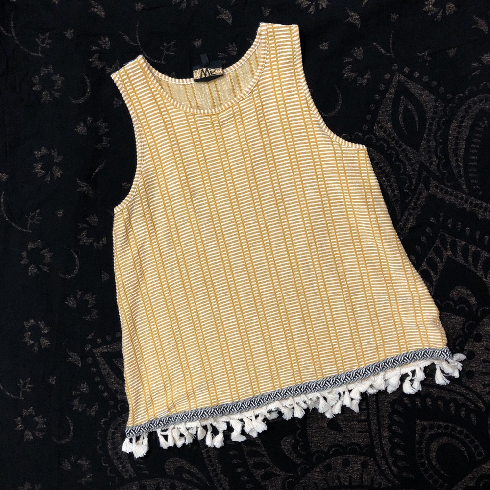 Cute Fringe Striped Tank